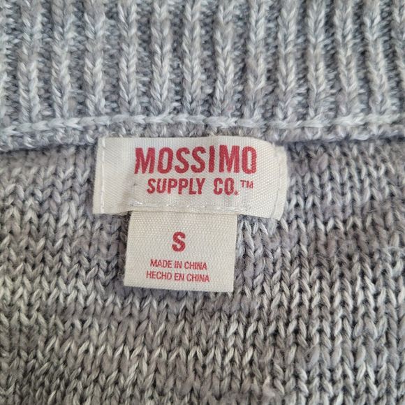 Mossimo Heather Gray Cable Knit Long Sleeve Crew Neck Sweater Size Small - Picture 7 of 7